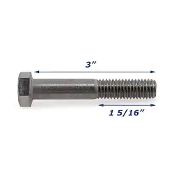 Stainless Steel Trailer Bolt Only 1/2 inch x 3 inch