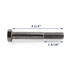 Stainless Steel Trailer Spring Bolt Only 1/2 inch x 3 1/2 inch