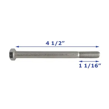 Stainless Steel Trailer Bolt Only 3/8 inch x 4 1/2 inch
