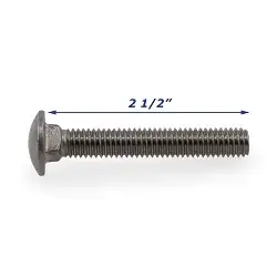 Stainless Steel Trailer Carriage Bolt Only 3/8 inch x 2 1/2 inch