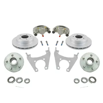 Kodiak Trailer 10 inch Slip-on Disc Brake Kit w/ SS Calipers, 5 Bolt Galv Hubs
