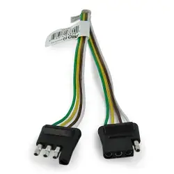 4 Flat Male and Female 12 inch Wiring Trailer Plug Extension