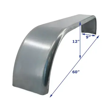 Galvanized Boat Trailer Fender Tandem Axle 9 in x 60 in x 12 in