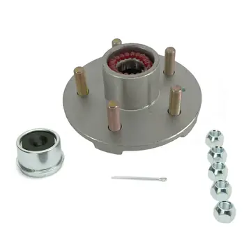 Boxed Pre Greased Trailer Hub Galvanized 5 Lug Complete Kit for 3500lb Trailer Axle