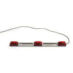 Red Incandescent ID Light Bar Stainless Steel Backing for Boat Trailers