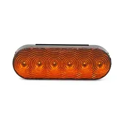 LED Amber Oval Replacement Trailer Light 6" Waterproof Tail Light