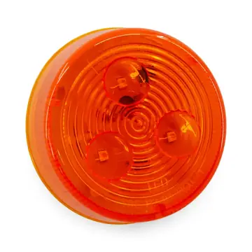 LED Side Marker Trailer Light Amber 2.5 inch Round 2 Prong Grommet Mount
