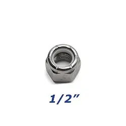 Stainless Steel Nylock Nut 1/2 inch for Trailer Bolts and U-Bolts