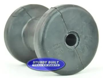 4 inch Black Rubber Spool Trailer Roller 1/2 Bore