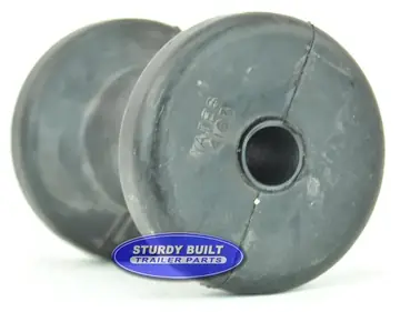 4 inch Black Rubber Spool Roller 5/8 Bore for Boat Trailer