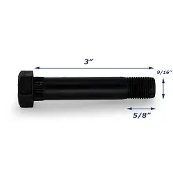 Raw Steel Trailer Spring Bolt Only 9/16 inch x 3 inch