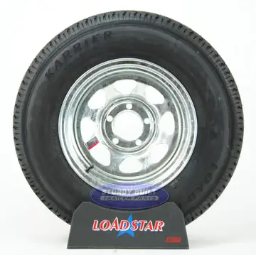 ST205/75R14 Radial Trailer Tire mounted on a Galvanized 5 bolt Wheel