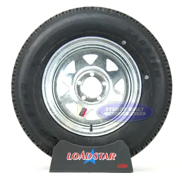 ST205/75R15 Radial Boat Trailer Tire mounted on a Galvanized 5 bolt Wheel