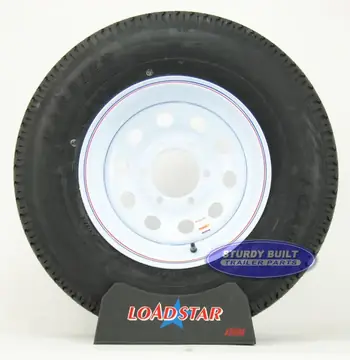 ST225/75R15 Trailer Tire Radial on a 6 Bolt White Mod Wheel
