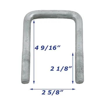 Galvanized Trailer U-Bolt Only 1/2 inch x 2 5/8 inch x 4 9/16 inch