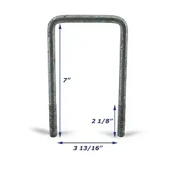 Galvanized Trailer U-Bolt Only 1/2 inch x 3 13/16 inch x 7 inch
