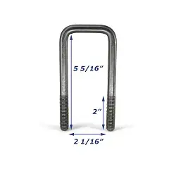 Stainless Steel Trailer U-Bolt Only 1/2 inch x 2 1/16 inch x 5 5/16 inch
