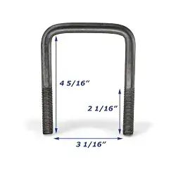 Stainless Steel Trailer U-Bolt Only 1/2 inch x 3 1/16 inch x 4 5/16 inch