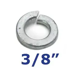 Galvanized Lock Washer 3/8 inch for Trailer Bolts and U-Bolts