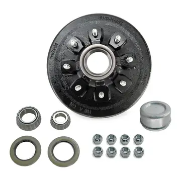 8 Bolt Trailer Brake Drum Hub Fits 7,000lb Axles 1/2 Stud 8 Lug on 6 1/2