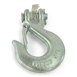 Clevis Hook 5/16" Zinc Plated with Spring Loaded Clasp for Trailer Safety Chains