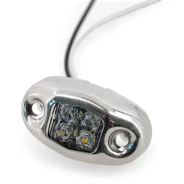 LED White Boat Light Oval Accent with 4 LEDs with Stainless Steel Housing