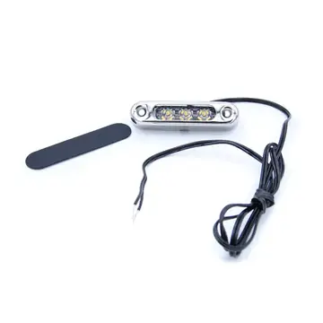 LED Blue Boat Light Oval Long Accent with 3 LEDs with Stainless Steel Vertical Housing