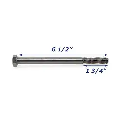 Stainless Steel Trailer Bolt Only 1/2 inch x 6 1/2 inch