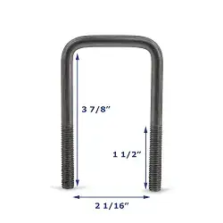 Stainless Steel Trailer U-Bolt Only 3/8 inch x 2 1/16 inch x 3 7/8 inch