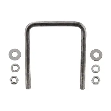 Stainless Steel Square Trailer U-Bolt 3/8 inch x 3 in x 3 7/8 in