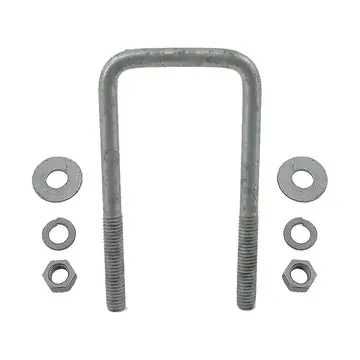 Galvanized Square Trailer U-Bolt 3/8 inch x 2 inch x 4 3/8 inch