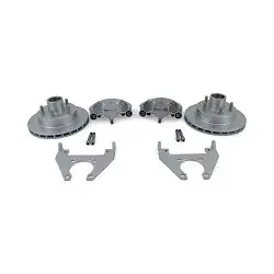 STURDY BUILT 5 Lug 10" Disc Brake Kit - Integral - Dacromet Coated - RED Brake Pad