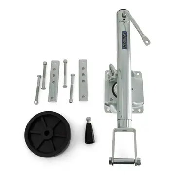 Trailer Bolt On Swivel Jack 1200lb Capacity Zinc Plated with Wheel by Fulton