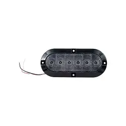 LED Red with Clear Lens Oval Trailer Light Surface Mounted Standard 6 inch