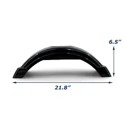 Black Plastic Trailer Fender for Boat and Jet Ski Trailer Single Axle 7 1/2 in x 21 1/2 in x 6 1/2 in