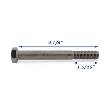 Stainless Steel Trailer Bolt Only 1/2 inch x 4 1/4 inch