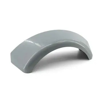 Silver Plastic Boat Trailer Fender Tapered Single Axle 8 in x 26 1/4 in x 8 in Bracketless