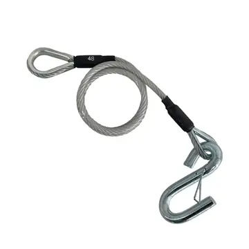 Single S-Hook Trailer Safety Cable by Demco 48 inches 3,500lb (Rated 7,000lb per Pair)