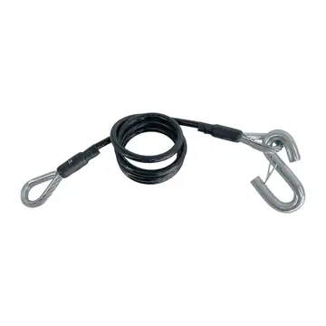 Single Black Vinyl S-Hook Trailer Safety Cable by Demco 54 inches 4,900lb (Rated 9,800lb per Pair)