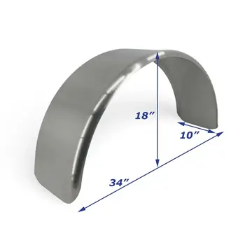 Single Axle Smooth Aluminum Enclosed Trailer Fender 10 in x 34 in x 18 in
