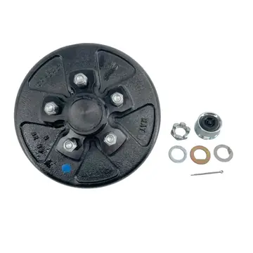 Pre Greased 5 Lug Trailer Brake Drum Hub Kit - 3,500 lb Axle 5 on 4 1/2 in