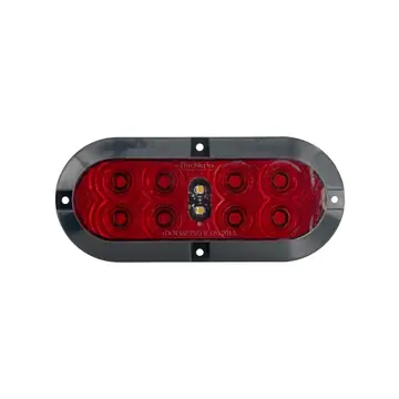 LED Red Oval Trailer Light Surface Mounted High Visiblity 6 inch (Stop, Tail, Turn, Reverse, Functions)
