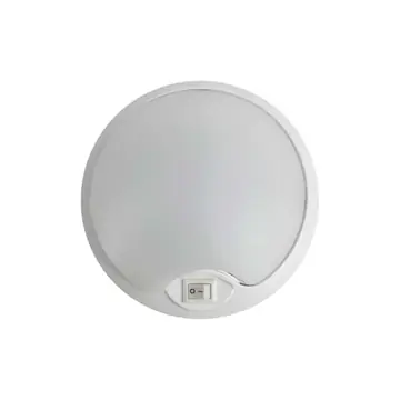 TecNiq E50 Enclosed Trailer Round White LED Utility Dome Light with Switch