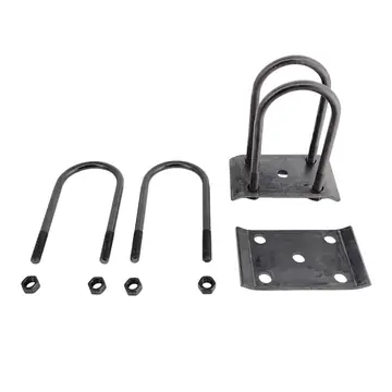 Heavy Duty Trailer Leaf Spring U-Bolt Kit Round Steel fits 3 1/2 in Round 8,000lb Axle