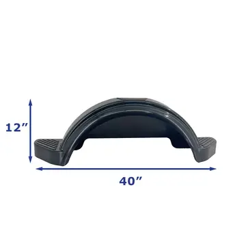 Black Plastic Boat Trailer Fender for Single Axle 13" Tires and Wheels