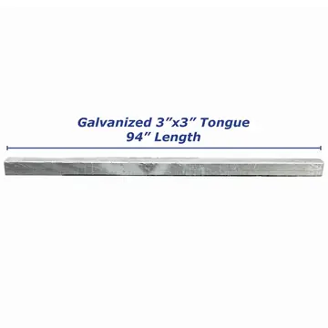 Galvanized Steel 3 x 3 Boat Trailer Tongue 94 inch Long 3/16 in Thick Wall