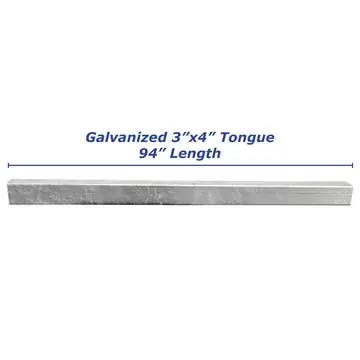 Galvanized Steel 3 x 4 Boat Trailer Tongue 94 inch Long 3/16 in Thick Wall