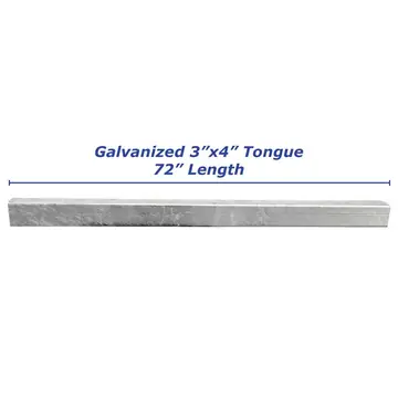 Galvanized Steel 3 x 4 Boat Trailer Tongue 6 ft Long 3/16 in Thick Wall
