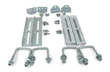 Sturdy Built (4) 12" Galvanized Swivel Top Bunk Bracket Kit with Hardware for 3x3 Boat Trailer Crossmember